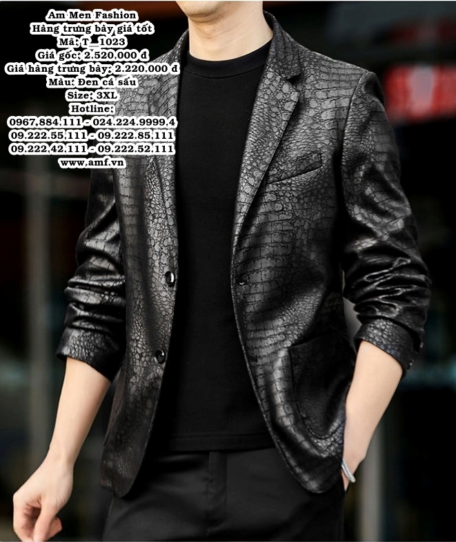 T1023 - Màu: Đen cá sấu - Size: 3XL