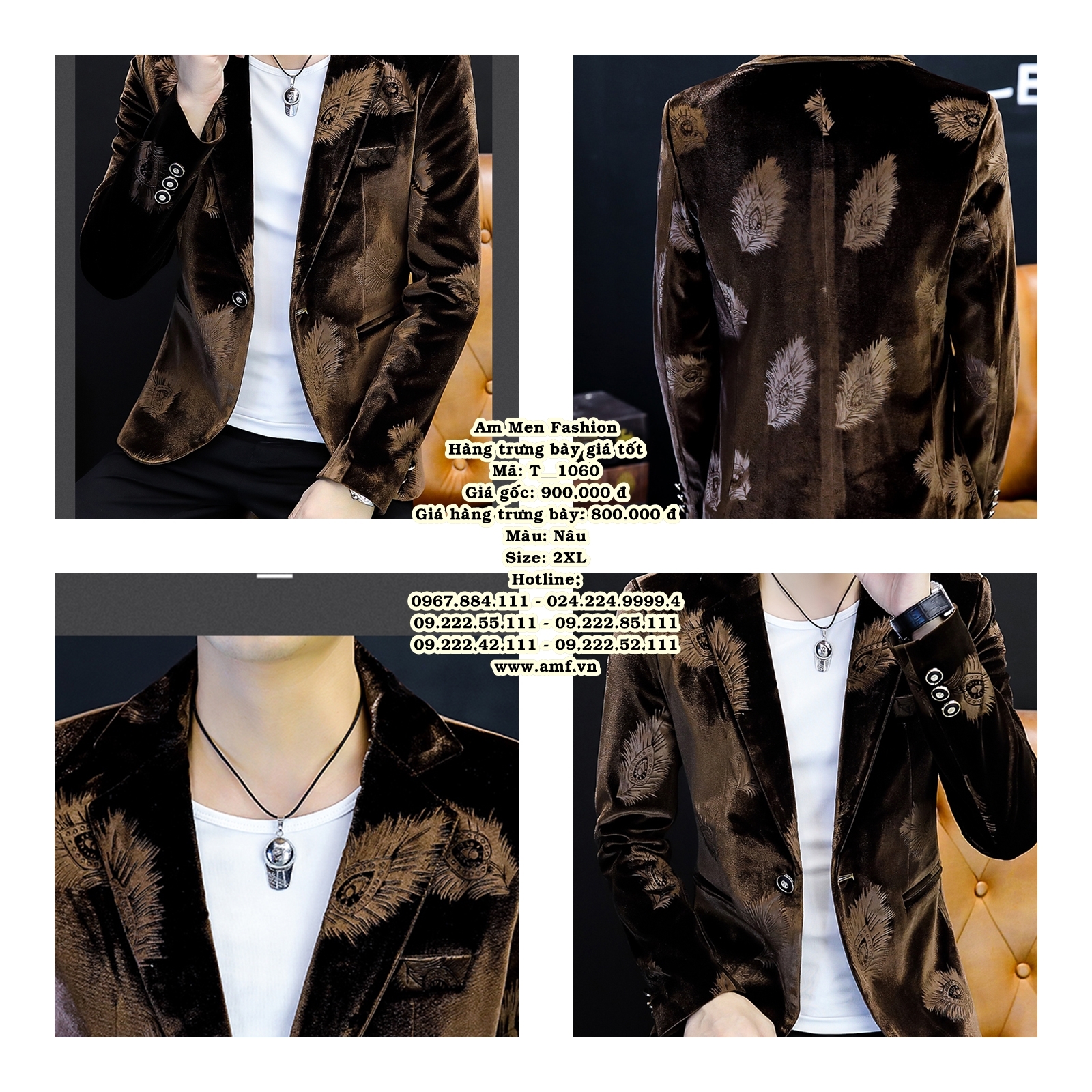 T1060 - Màu: Nâu - Size: 2XL