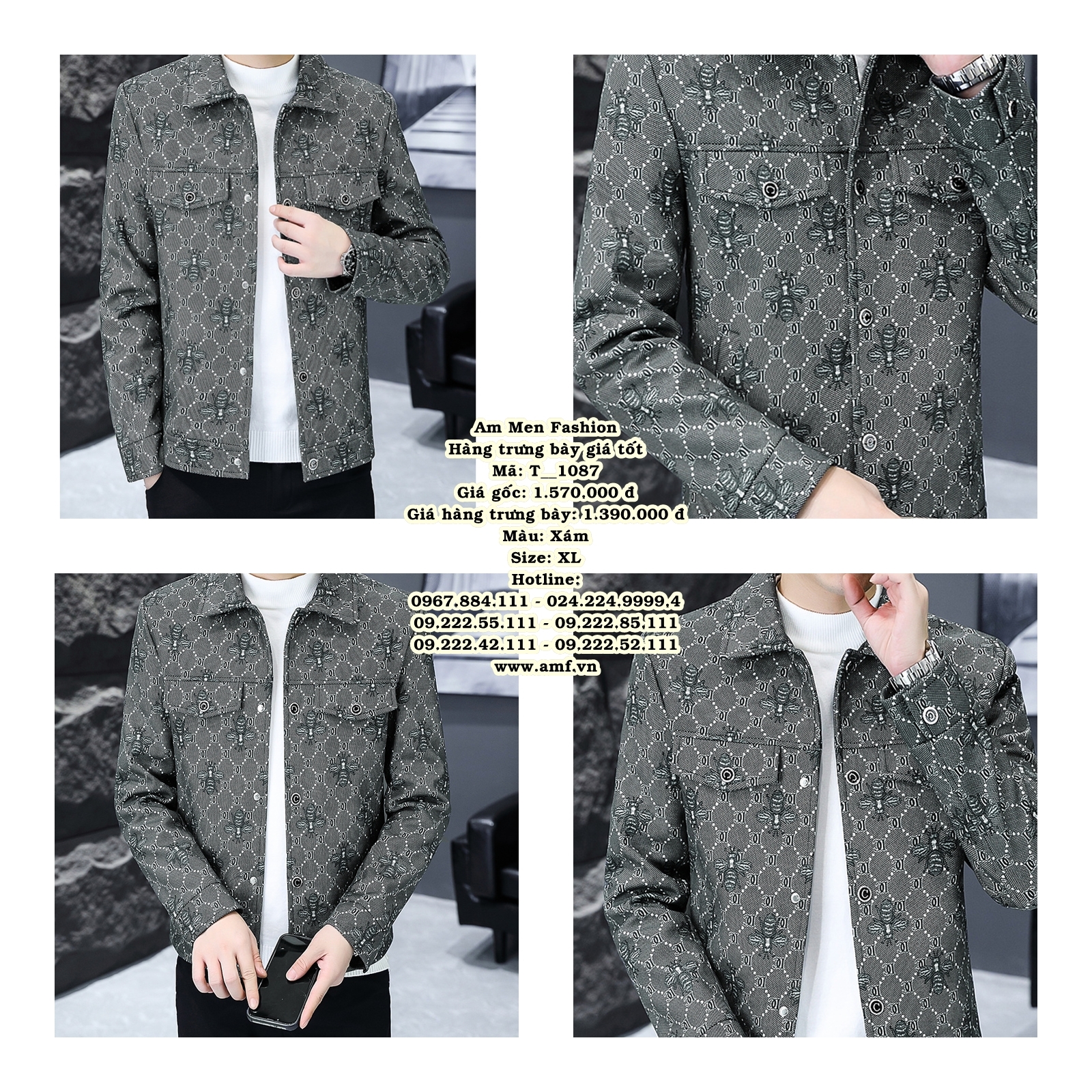 T1087 - Màu: Xám - Size: XL