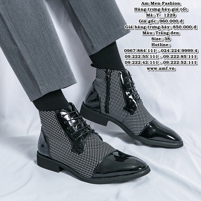 T1229 - Màu: Trắng đen - Size: 38