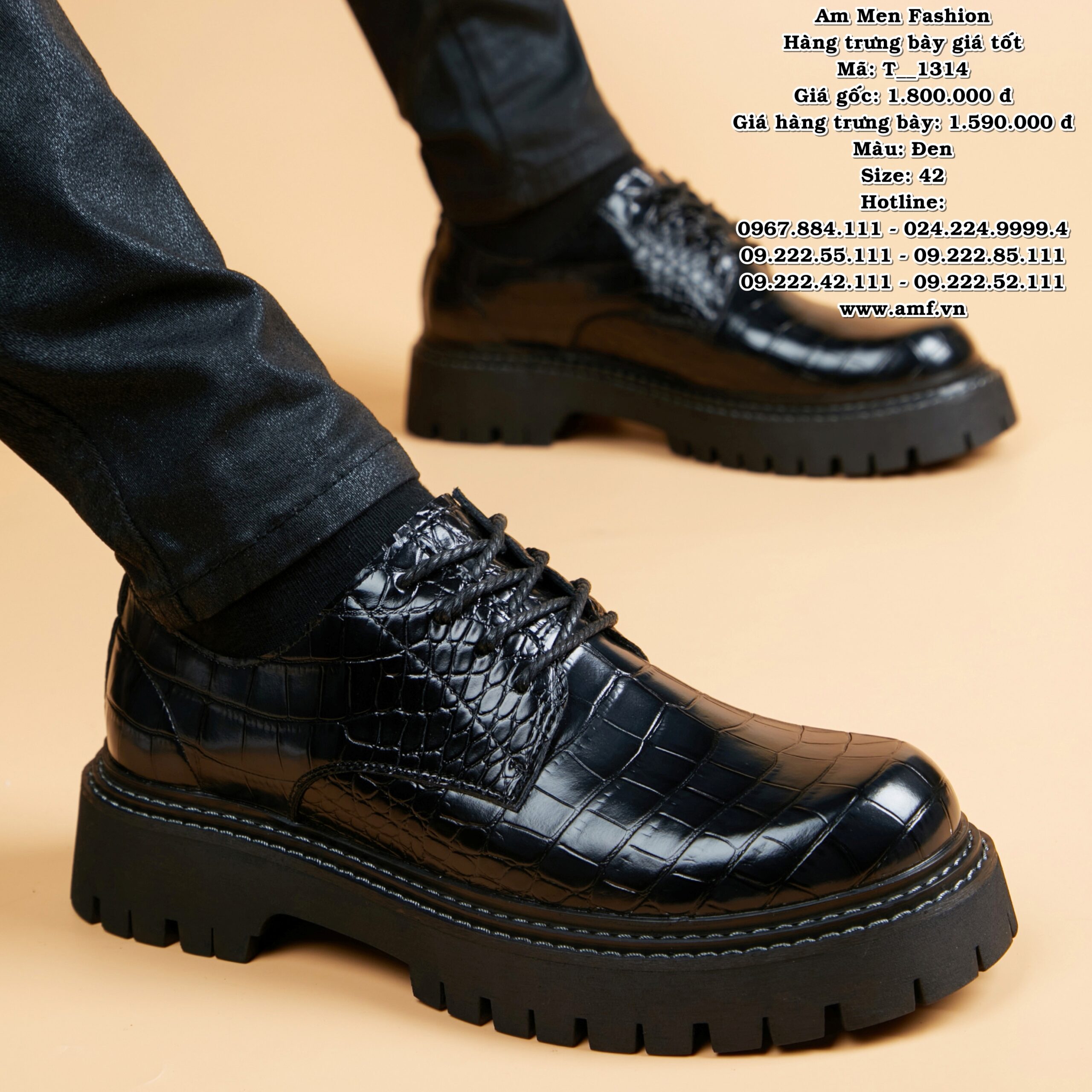 T1314 - Màu: Đen - Size: 42